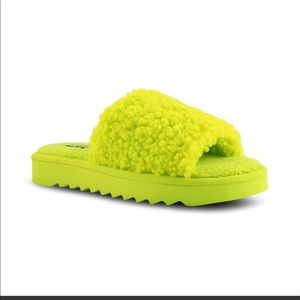 NINE WEST Fuzzy Cozy Slide Sandals